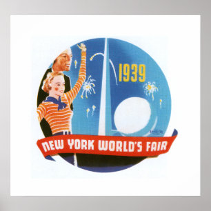 New York Worlds Fair (vit) Poster