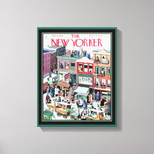 New Yorker Cover Daily Life i New York Canvastryck