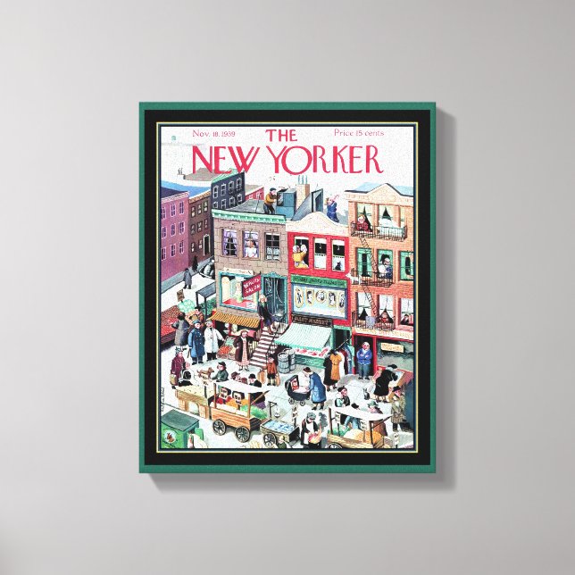 New Yorker Cover Daily Life i New York Canvastryck (Framsida)