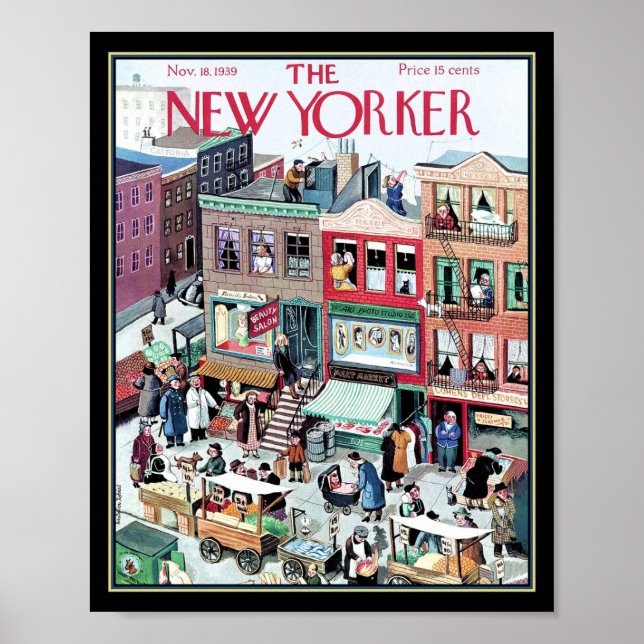New Yorker Cover Daily Life i New York Poster (Framsidan)