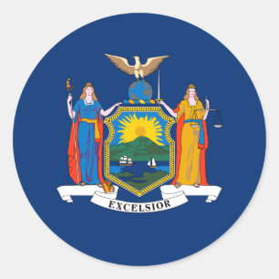 New Yorker Flagga, New York-Flagga Runt Klistermärke