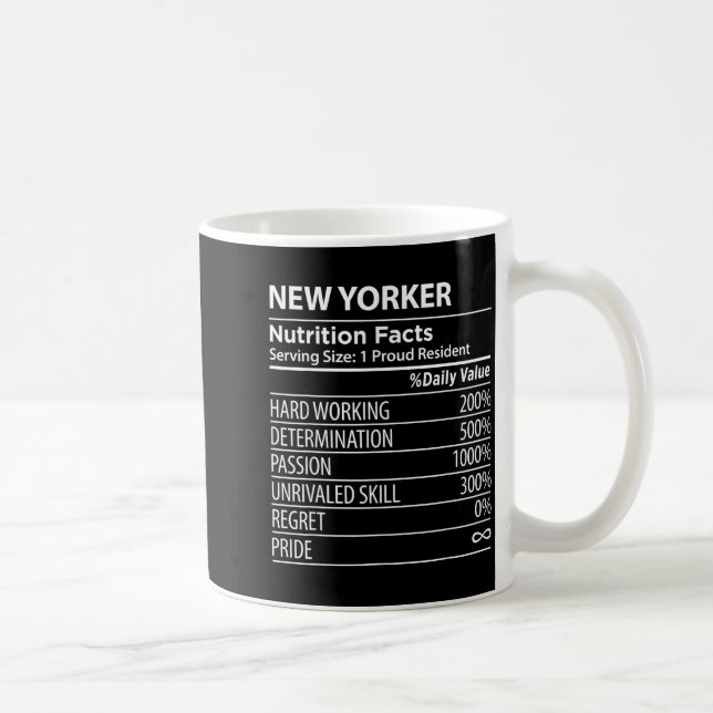New Yorker Nutrition Facts Funny New York Pride  Kaffemugg (Höger)