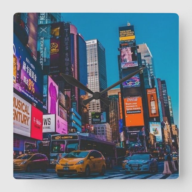 New Yorker, NYC, New York, Öster Kusten Fyrkantig Klocka (Framsida)