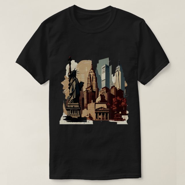 New Yorker Pride Big Apple NYC Souvenir Distress N T Shirt (Design framsida)