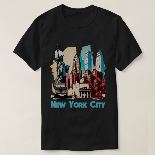 New Yorker Pride New Landmarks NYC Souvenir New Yo T Shirt (Design framsida)