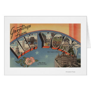 New YorkLarge Brev ScenesNew York-stat Hälsningskort