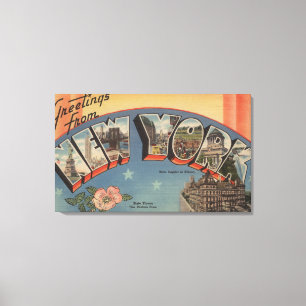 New YorkLarge Brev ScenesNew York State 3 Canvastryck