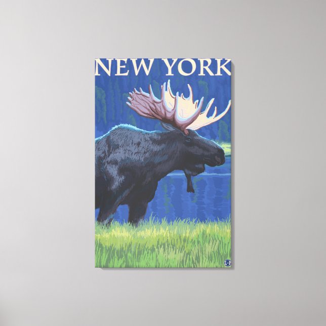 New YorkMoose i Moonlight Canvastryck (Framsida)