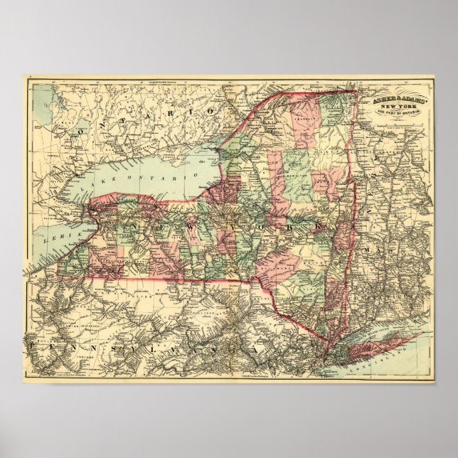 New YorkPanoramisk kartaNew York Poster (Framsidan)
