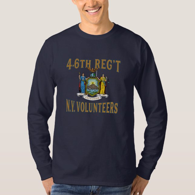 New Yorks 46:e regim - Civil Krig LS T Shirt (Framsida)