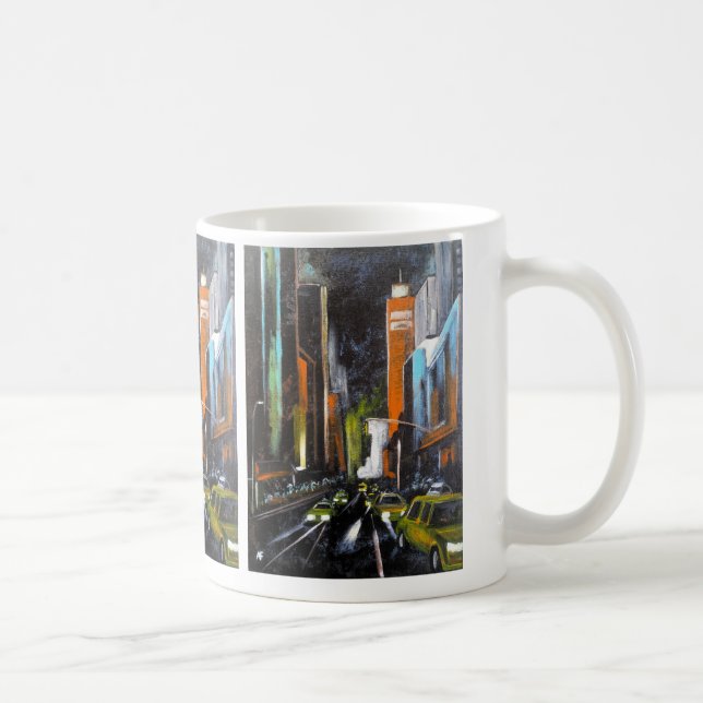 New Yorks elektriska midnattsmålning - Alfred Fox Kaffemugg (Höger)