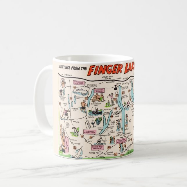 New Yorks Finger Lakes Kaffemugg (Framsida vänster)