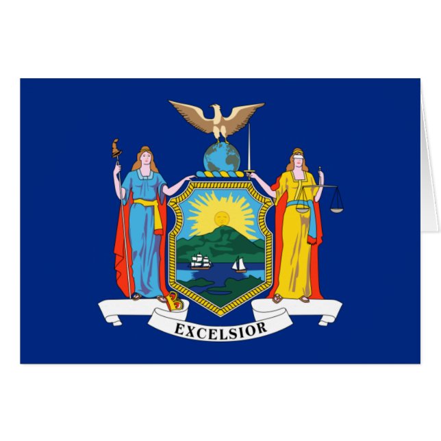 New Yorks flagga Hälsningskort (Framsidan Horizontal)
