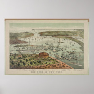New Yorks hamn - 1892 Poster