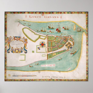 New Yorks Karta (1664) Poster