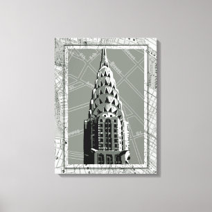 New Yorks rutter med Empire state Byggande Canvastryck
