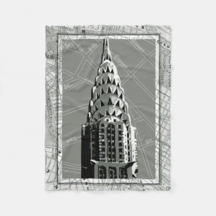 New Yorks rutter med Empire state Byggande Fleecefilt