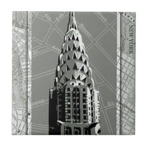 New Yorks rutter med Empire state Byggande Kakelplatta