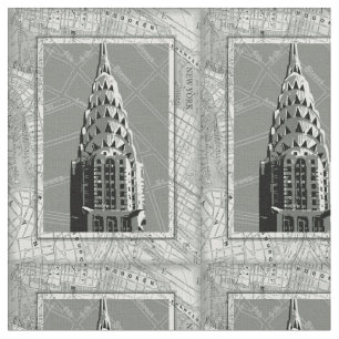 New Yorks rutter med Empire state Byggande Tyg