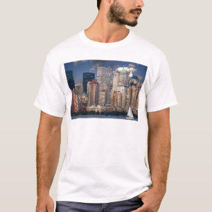 New Yorks siluett och Manhattan Hudsonfloden Tee