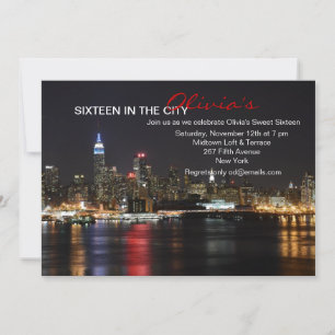 New Yorks siluett om natten Inbjudan