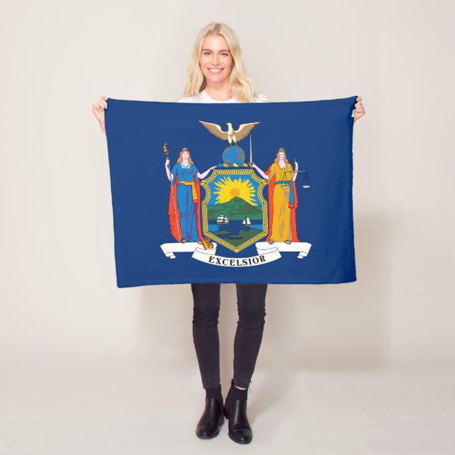 New Yorks statsflagga Fleecefilt (På plats)