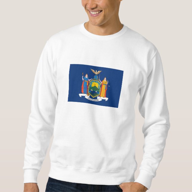 New Yorks statsflagga Lång Ärmad Tröja (Framsida)