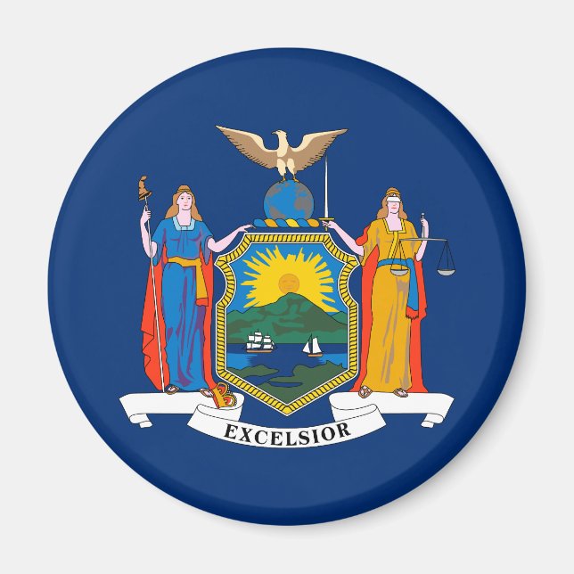 New Yorks statsflagga Magnet (Framsidan)