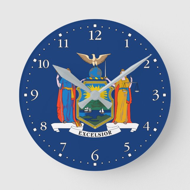 New Yorks statsflagga Rund Klocka (Framsida)