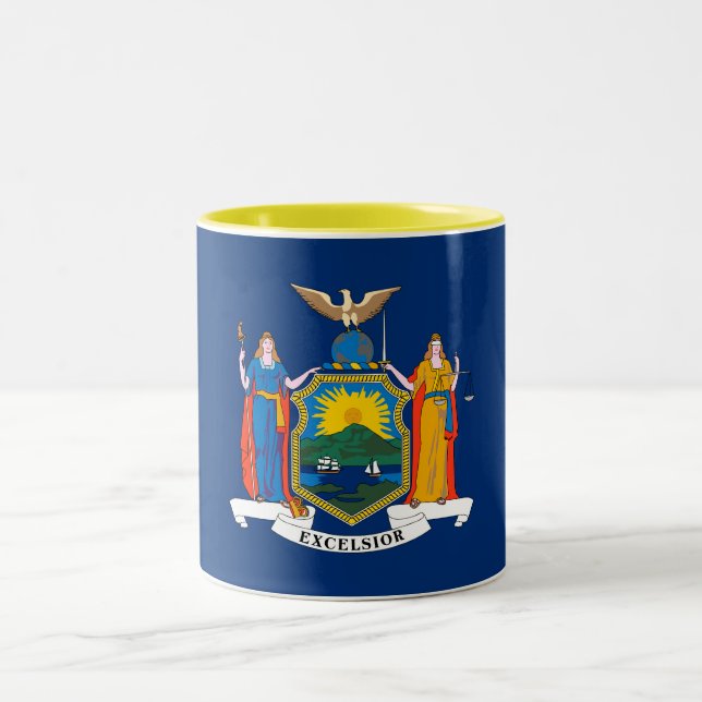 New Yorks statsflagga Två-Tonad Mugg (Center)