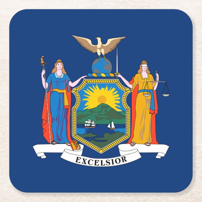 New Yorks statsflagga Underlägg Papper Kvadrat (Framsidan)