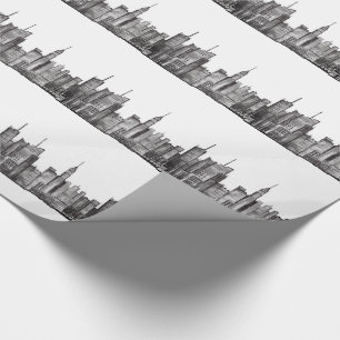 New Yorks vattenfärg Manhattan Skyline Black Presentpapper