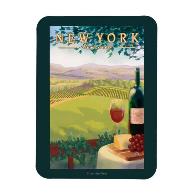 New YorkWine Land Scene Magnet (Vertikal)