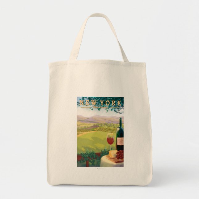 New YorkWine Land Scene Tygkasse (Framsidan)