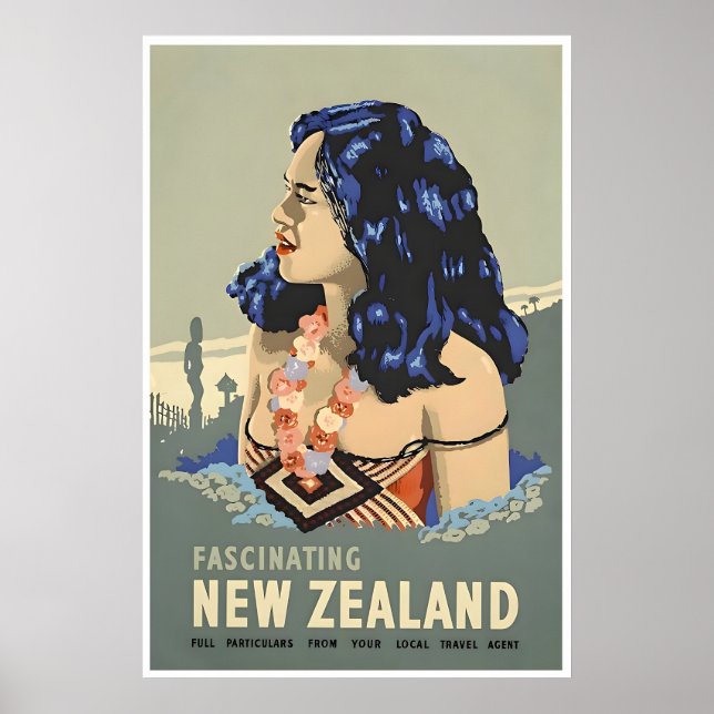 New Zealand Art Travel Poster Print (TR139)a (Framsidan)