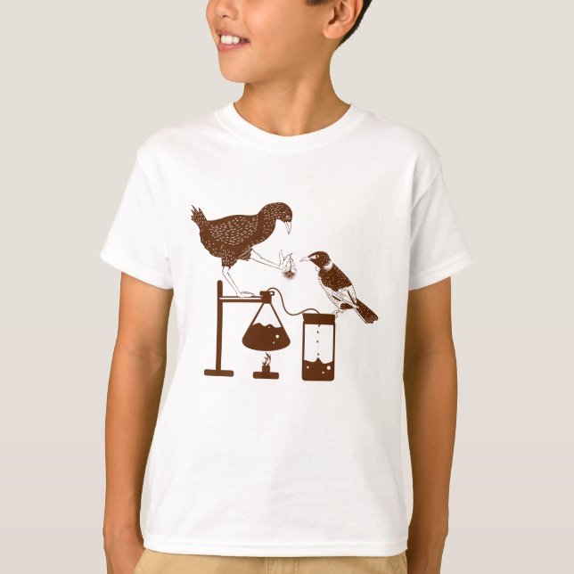 New Zealand Birds Science Experiment T Shirt (Framsida)