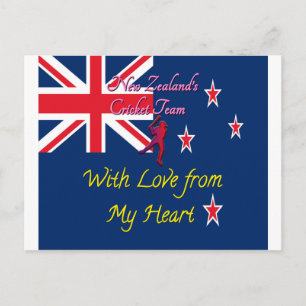 New Zealand Cricket Team Kärlek från My Heart Art Vykort