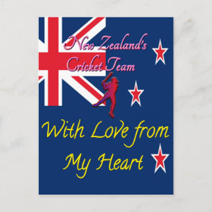 New Zealand Cricket Team Kärlek från My Heart Art Vykort