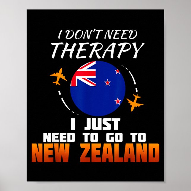 New Zealand Flag I Vacation I Funny New Zealand  Poster (Framsidan)