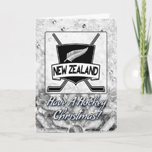 New Zealand Flagga Ice Hockey-julkort Helgkort