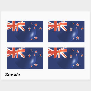 New Zealand Flagga Sticker Rektangulärt Klistermärke