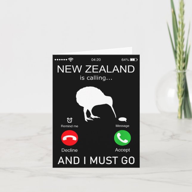 New Zealand Is Calling And I Must Go, Zealand Funn Kort (Framsida)
