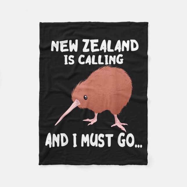 New Zealand Is Calling Kiwi Bird Wildlife Animal  Fleecefilt (Framsidan)