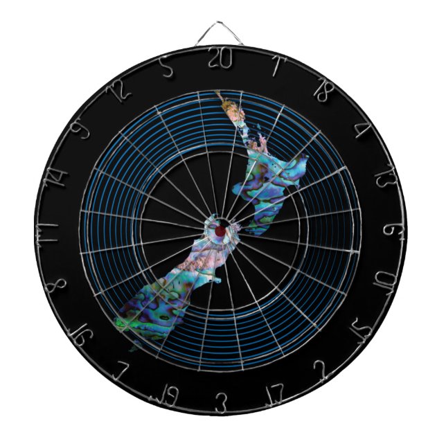 NEW ZEALAND KARTA PAUA DARTBOARD DARTTAVLA (Framsidan)