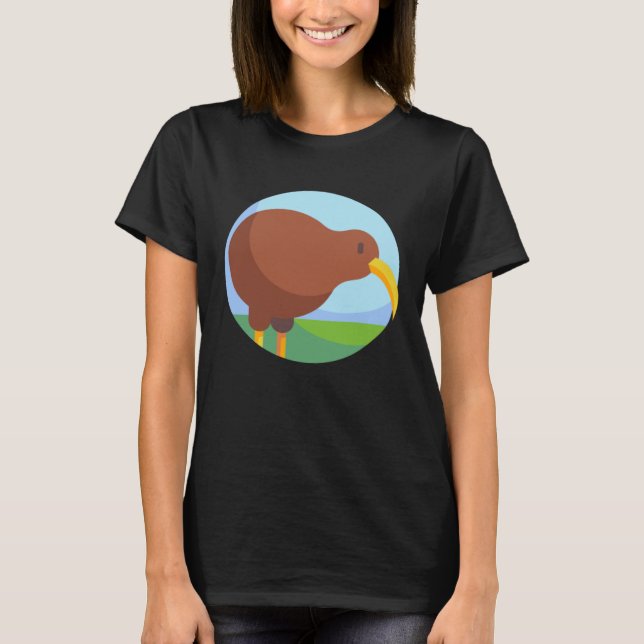 New Zealand Kiwi Bird Animal Wildlife  6 T Shirt (Framsida)