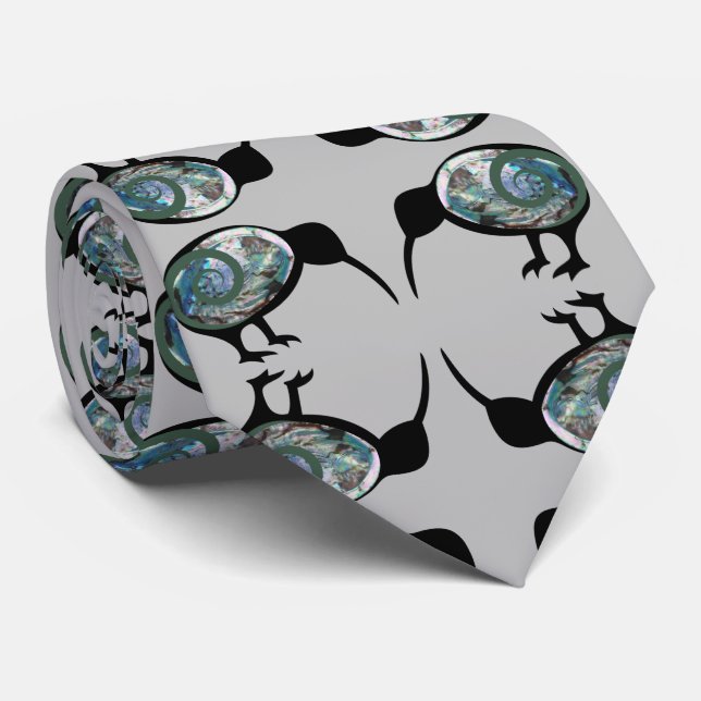 NEW ZEALAND KIWI BIRD BLACK PAUA MÖNSTER NZ KORU SLIPS (Rullad)