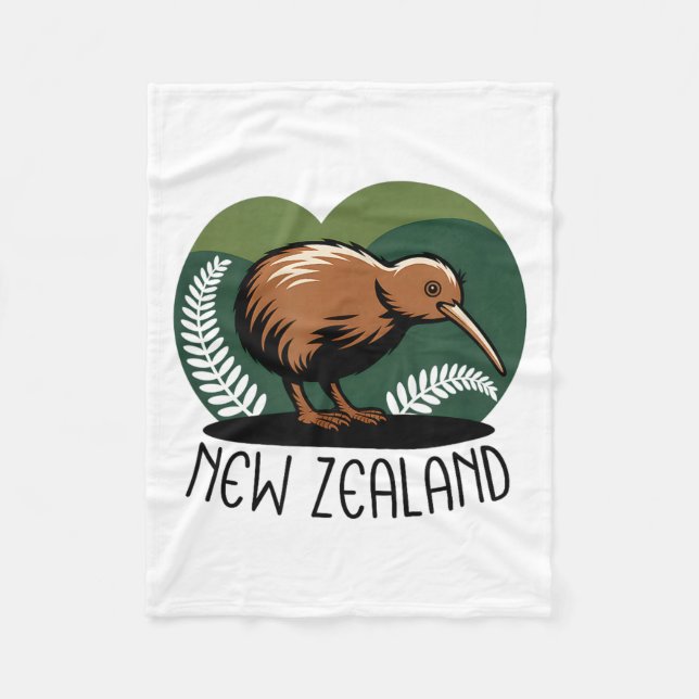 New Zealand Kiwi Bird  Fleecefilt (Framsidan)