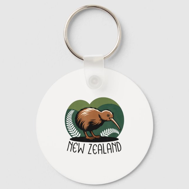 New Zealand Kiwi Bird  Nyckelring (Framsida)