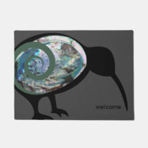 NEW ZEALAND KIWI BLACK PAUA FERN KORU GRÅTT ANPASS