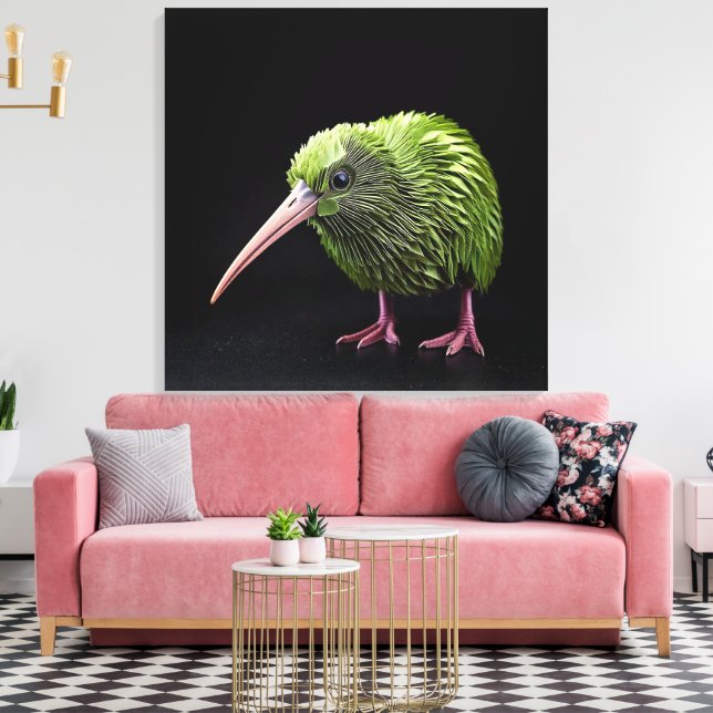 New Zealand Kiwi Canvas Art Print (Insitu (Vardagsrum))